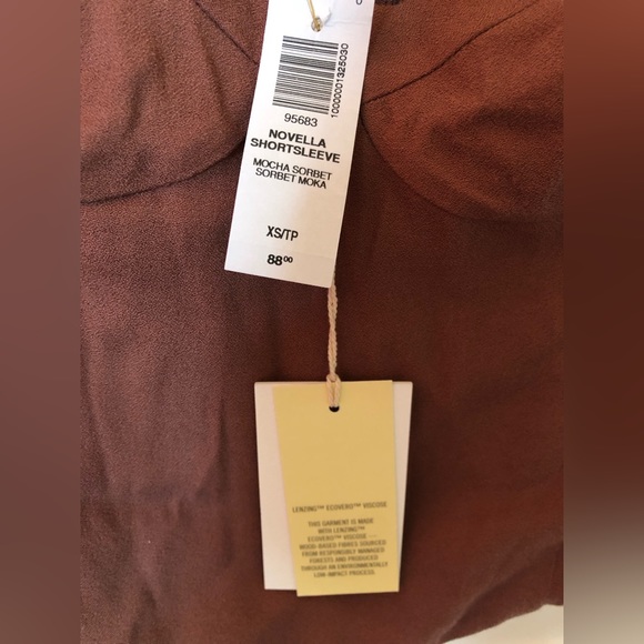 ARITZIA Novella Short Sleeve Blouse in Mocha Sorbet (SIZE XS) - Picture 6 of 6
